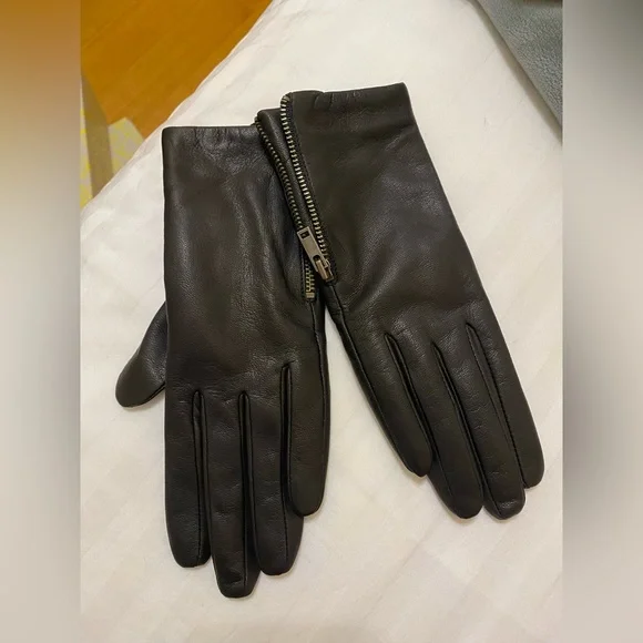 COS Leather Gloves with Cashmere Lining